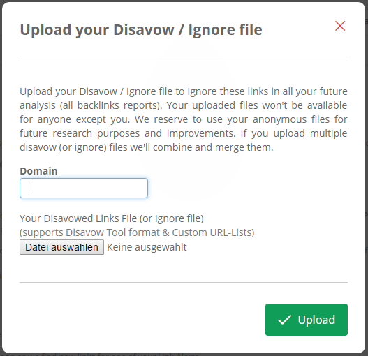 5. Import Disavow File