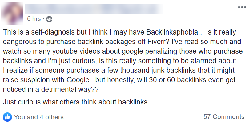 Backlinkaphobia