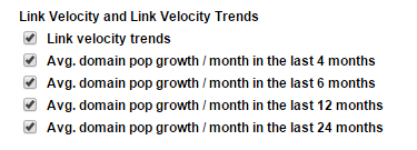 Compare Link Velocity Trend (LVT) Ratios to your competitors