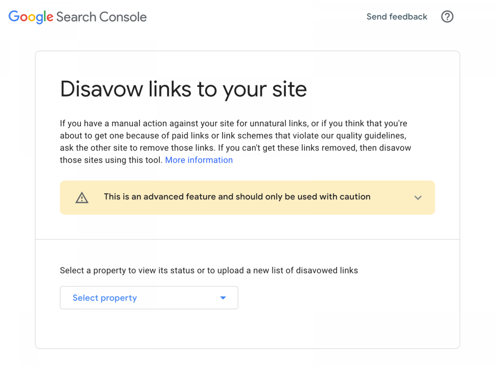 Export Disavow File to Google Search Console