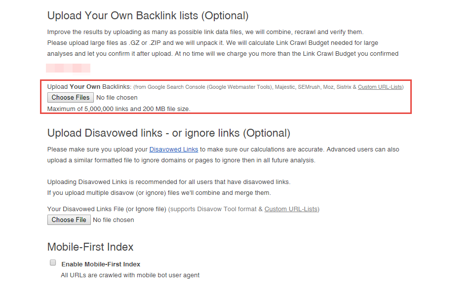 6. Import Backlink Data Files