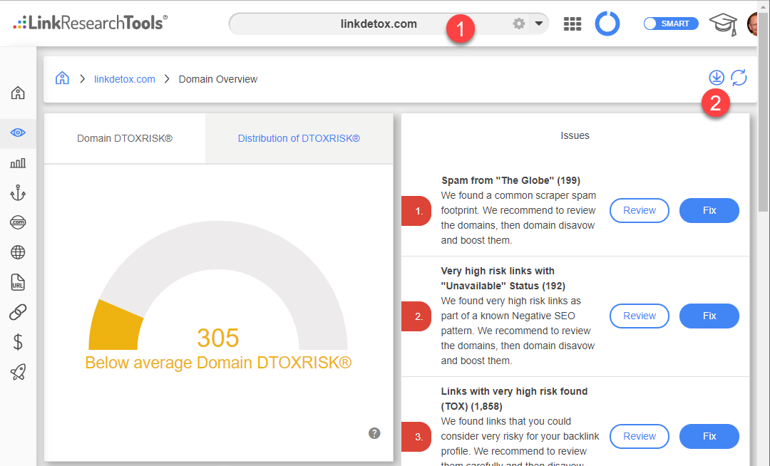 Export Disavow File to Google Search Console