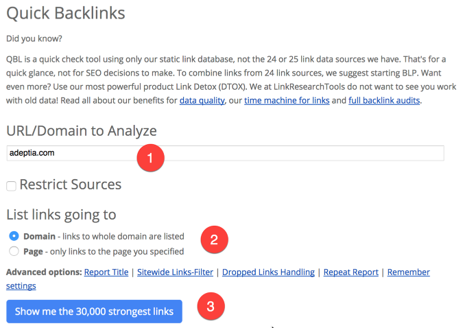 Quick Backlink Checker (QBL)