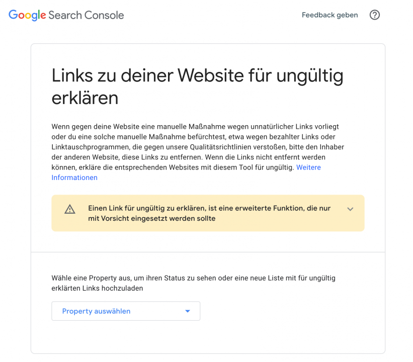 1. Herunterladen Ihrer Disavow-Datei von der Google Search Console