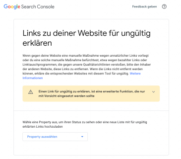 4. Export der Disavow-Datei in die Google Search Console