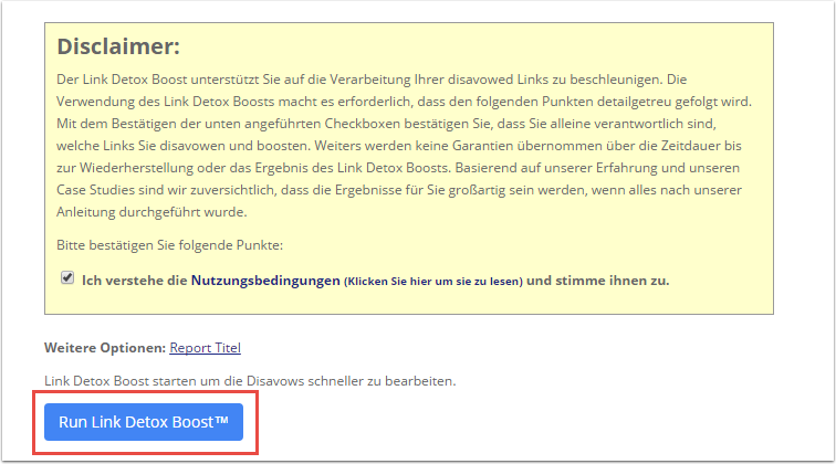 Link Detox Boost starten