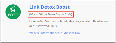 Wie viele Credits kostet ein Link Detox Boost(R)?