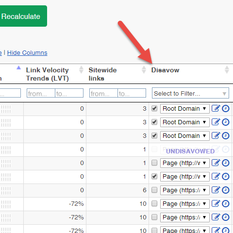 2. Disavowen von Links und Domains