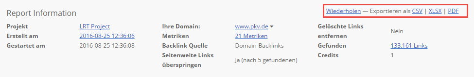 Report Informationen
