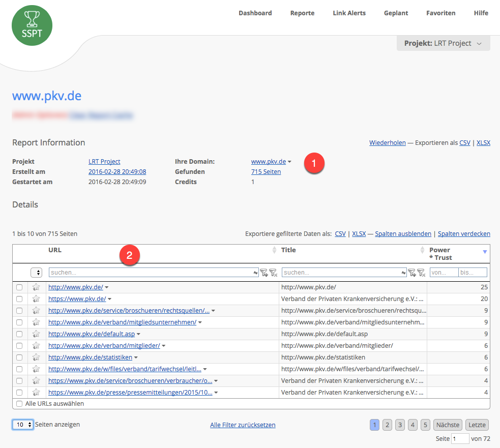 Strongest Subpages Tool (SSPT)