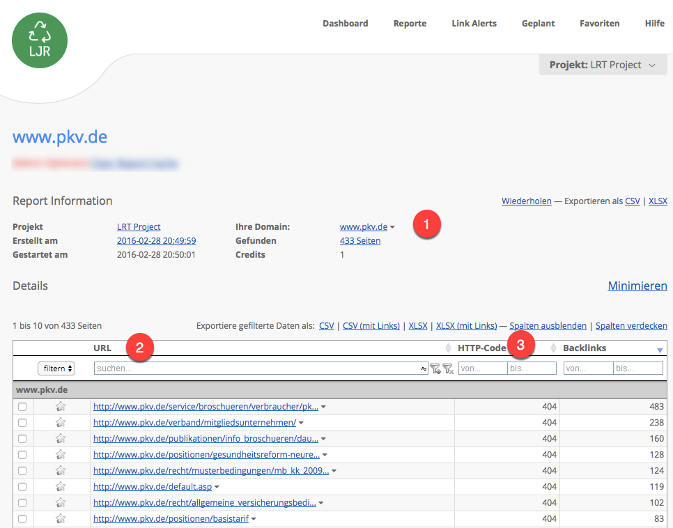 Link Juice Recovery Tool (LJR)