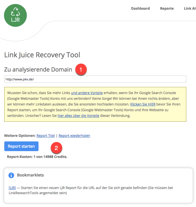 Link Juice Recovery Tool (LJR)