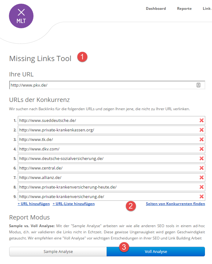 Missing Links Tool (MLT)