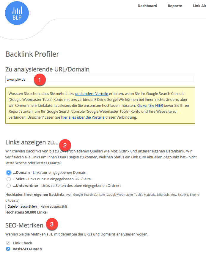 Backlink Profiler (BLP)