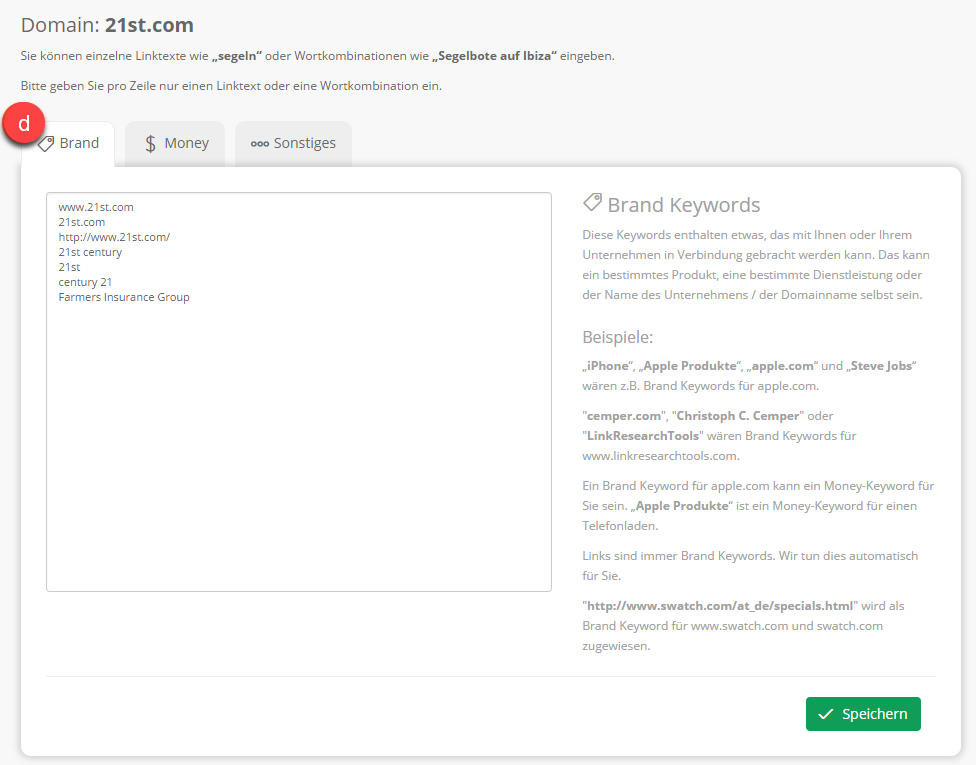 Keyword Klassifizierung für Ihre Linktexte