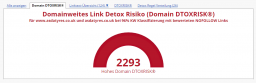 Link Detox Risiko für eine Domain mit bewerteten NoFollow Links