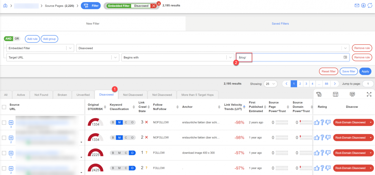 Lessons learned from a link audit and disavow for 100 million backlinks.