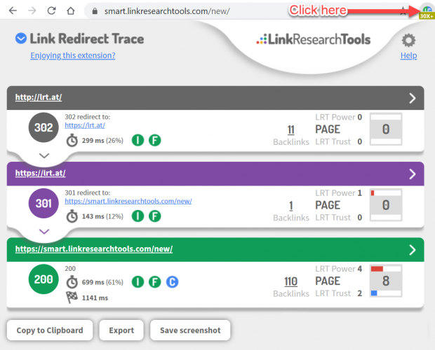 Link Redirect Trace Browser-Erweiterung