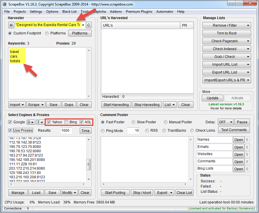 scrapebox settings settings